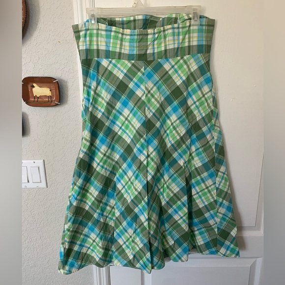 Gap Plaid Strapless Sundress, Size 14 - Picture 3 of 6